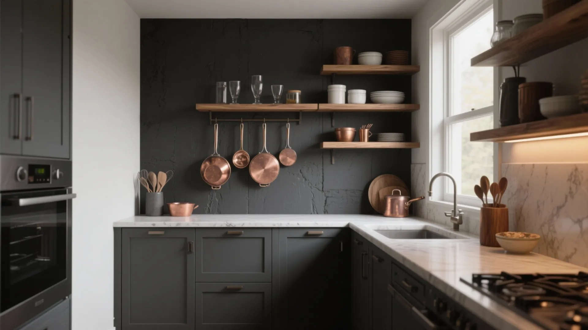 3. Matte Dark Gray in the Kitchen Nook