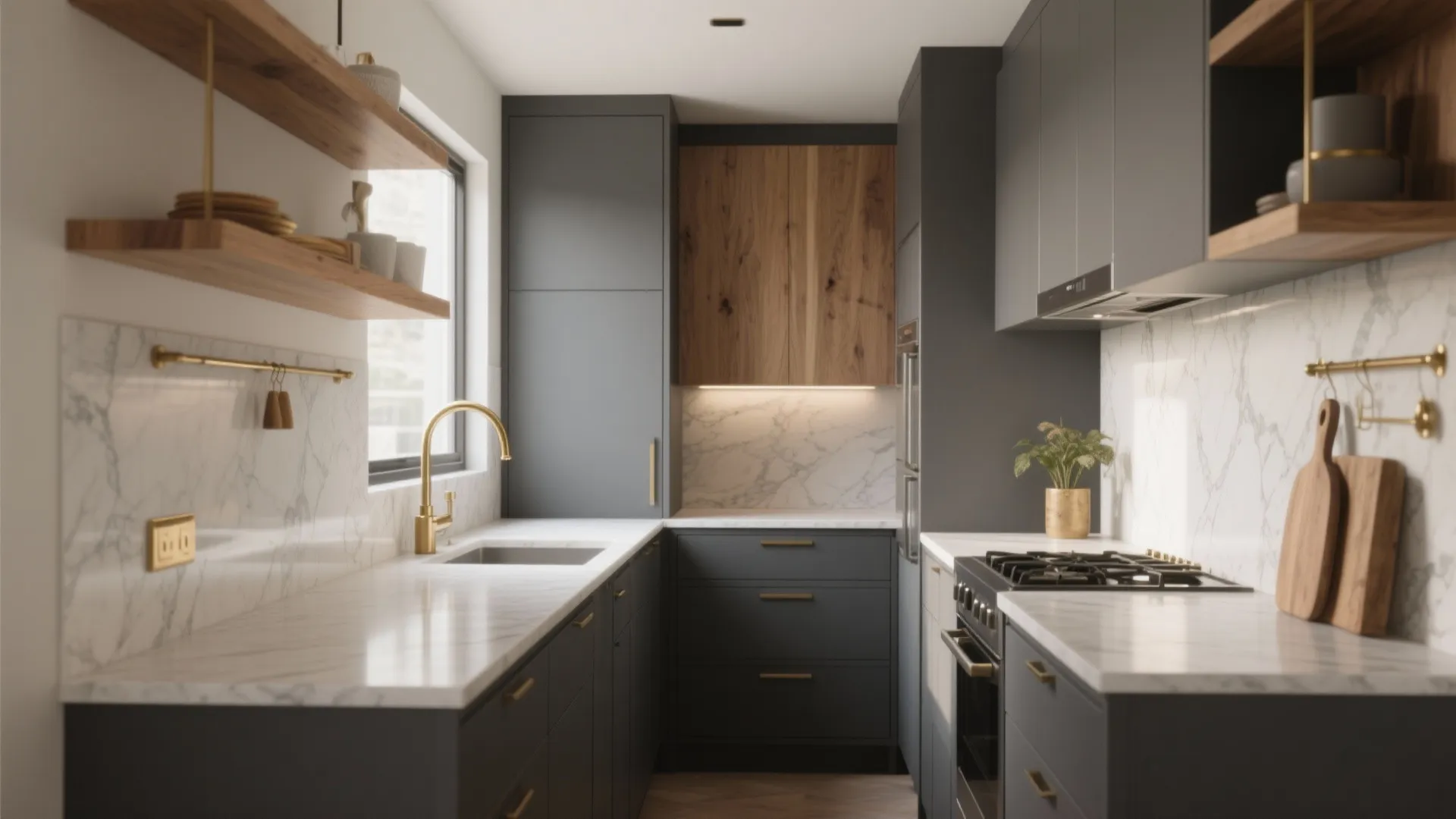 Charcoal Gray Kitchen Cabinets: 5 Small-Space Ideas: Smart, stylish and space-savvy charcoal gray kitchen cabinet ideas from a senior interior designer