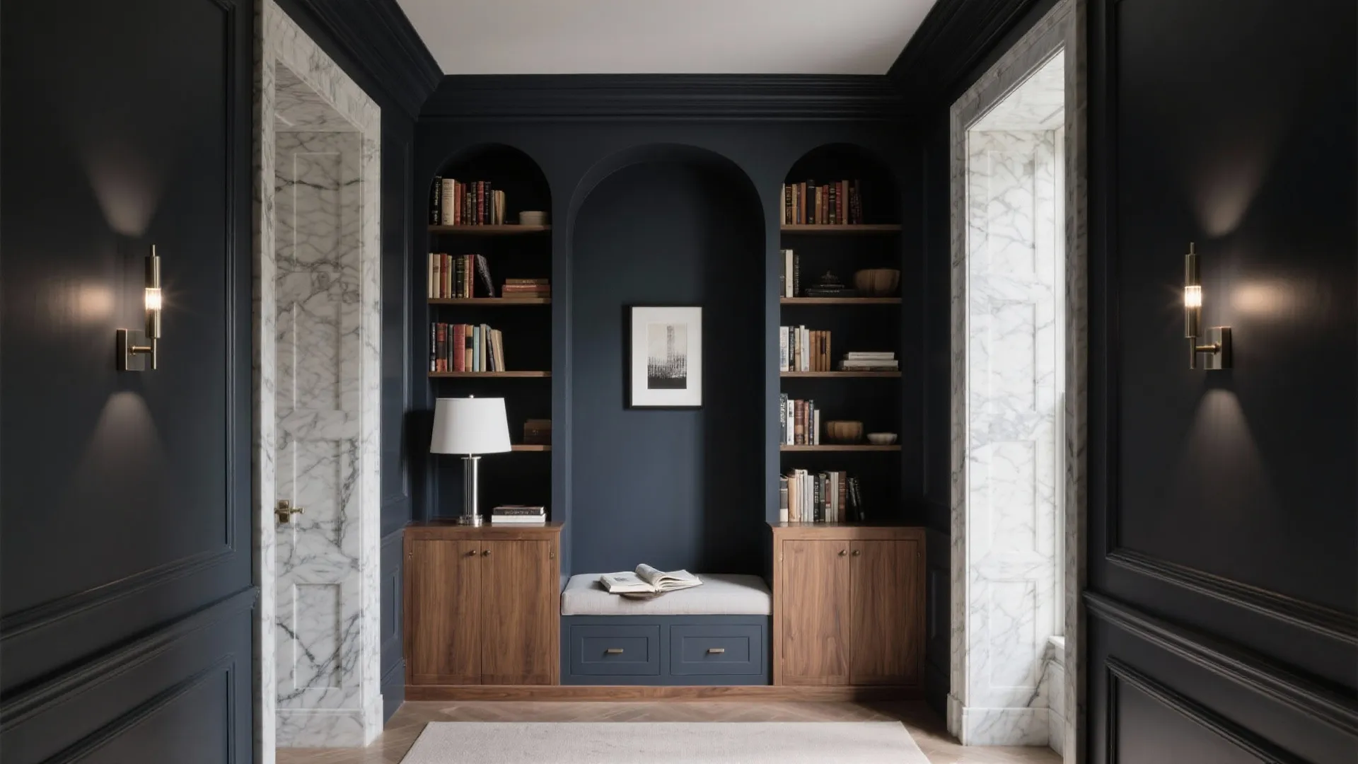 Inky Blues and Charcoal Blacks with Controlled Sheen