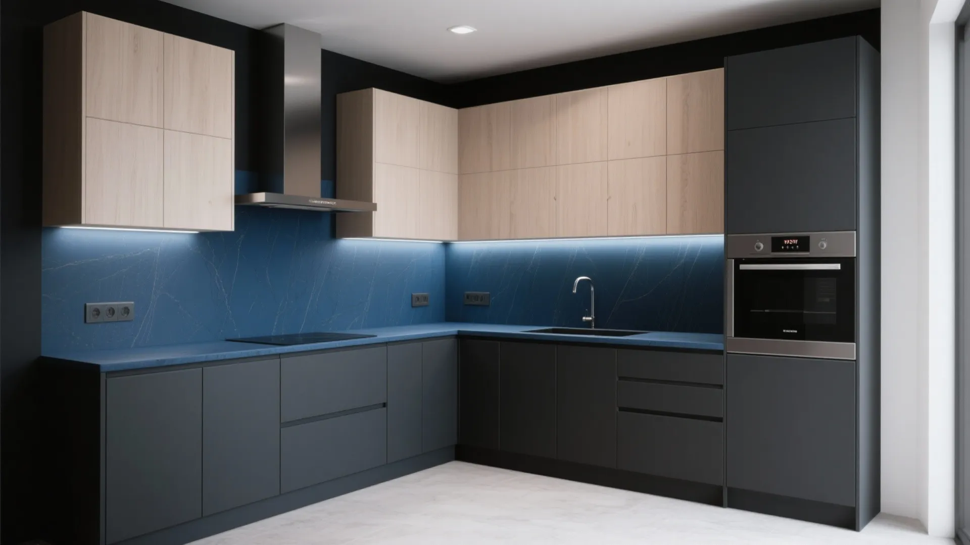 4. Charcoal Lower Cabinets and Light Upper Cabinets