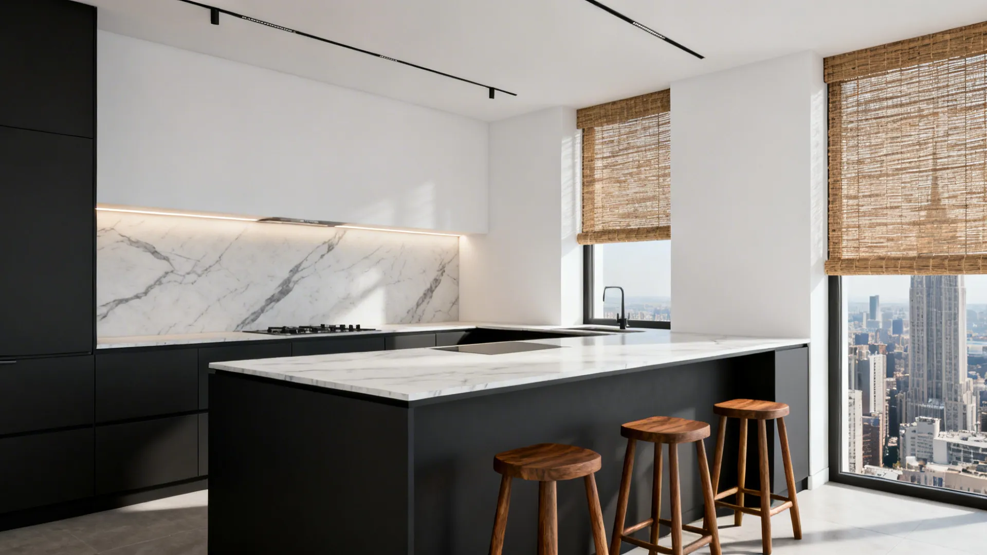 Charcoal, White, and Marble Veins