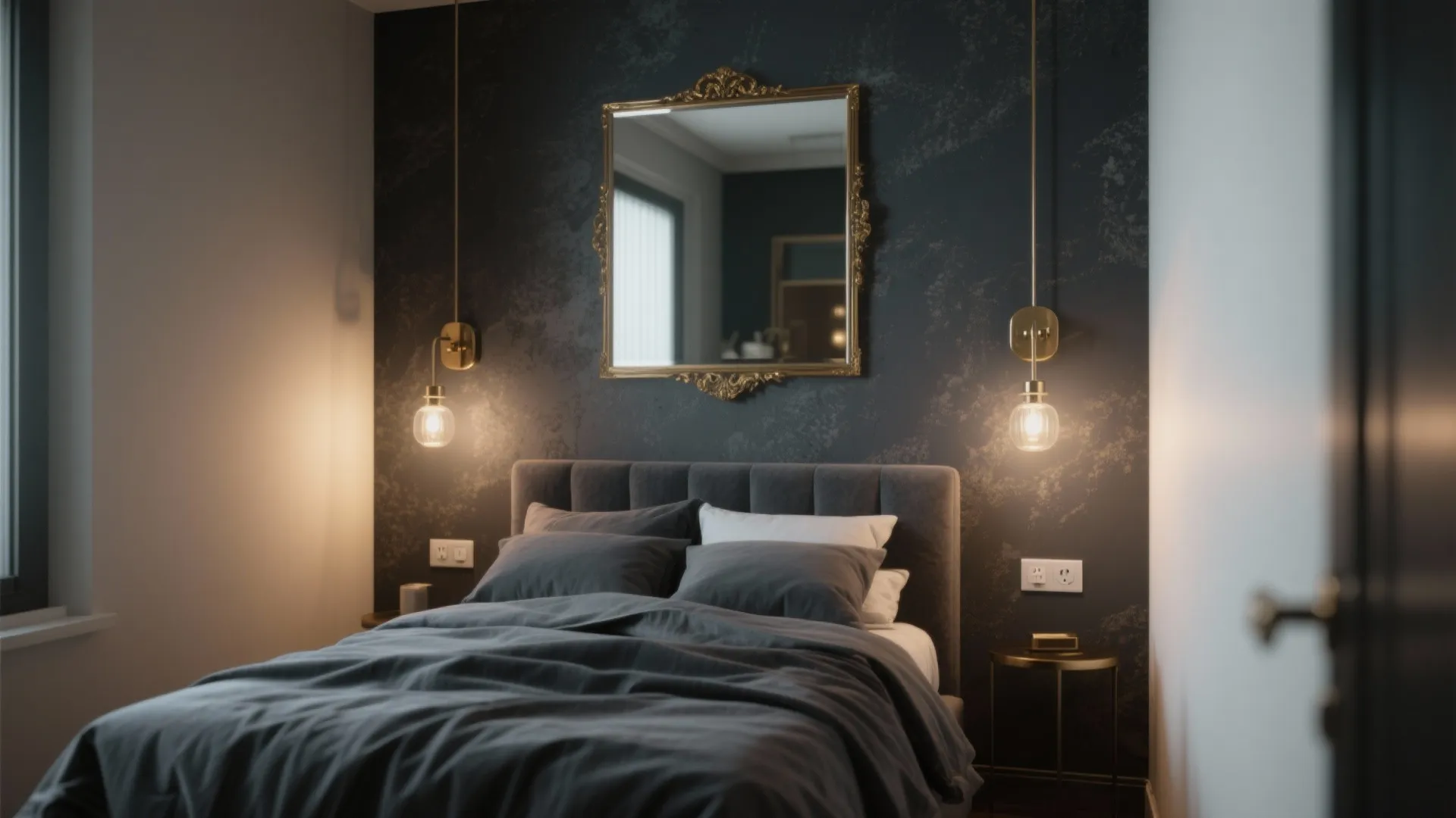 4. Moody charcoal with metallic highlights