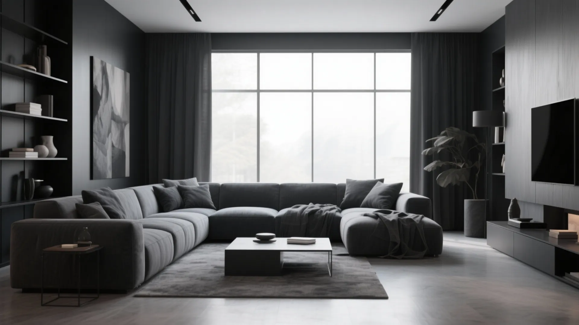 4. Charcoal Gray Modular Sofa