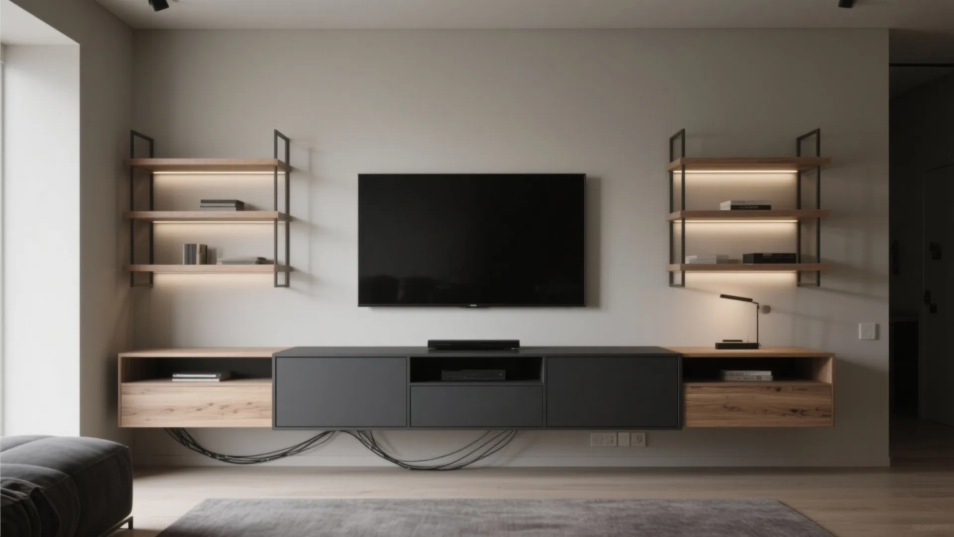 Charcoal and Oak Contrast