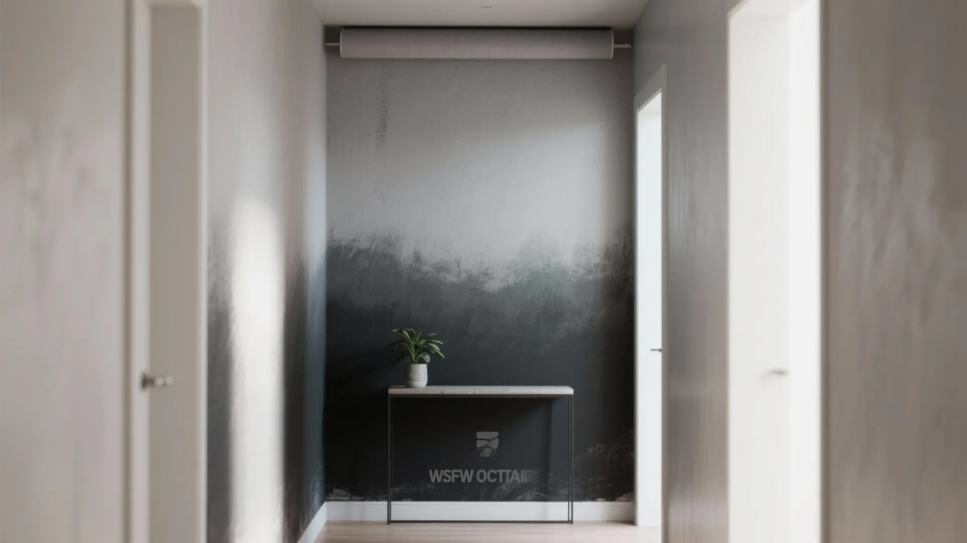 1) Charcoal-to-Grey Ombre Wall