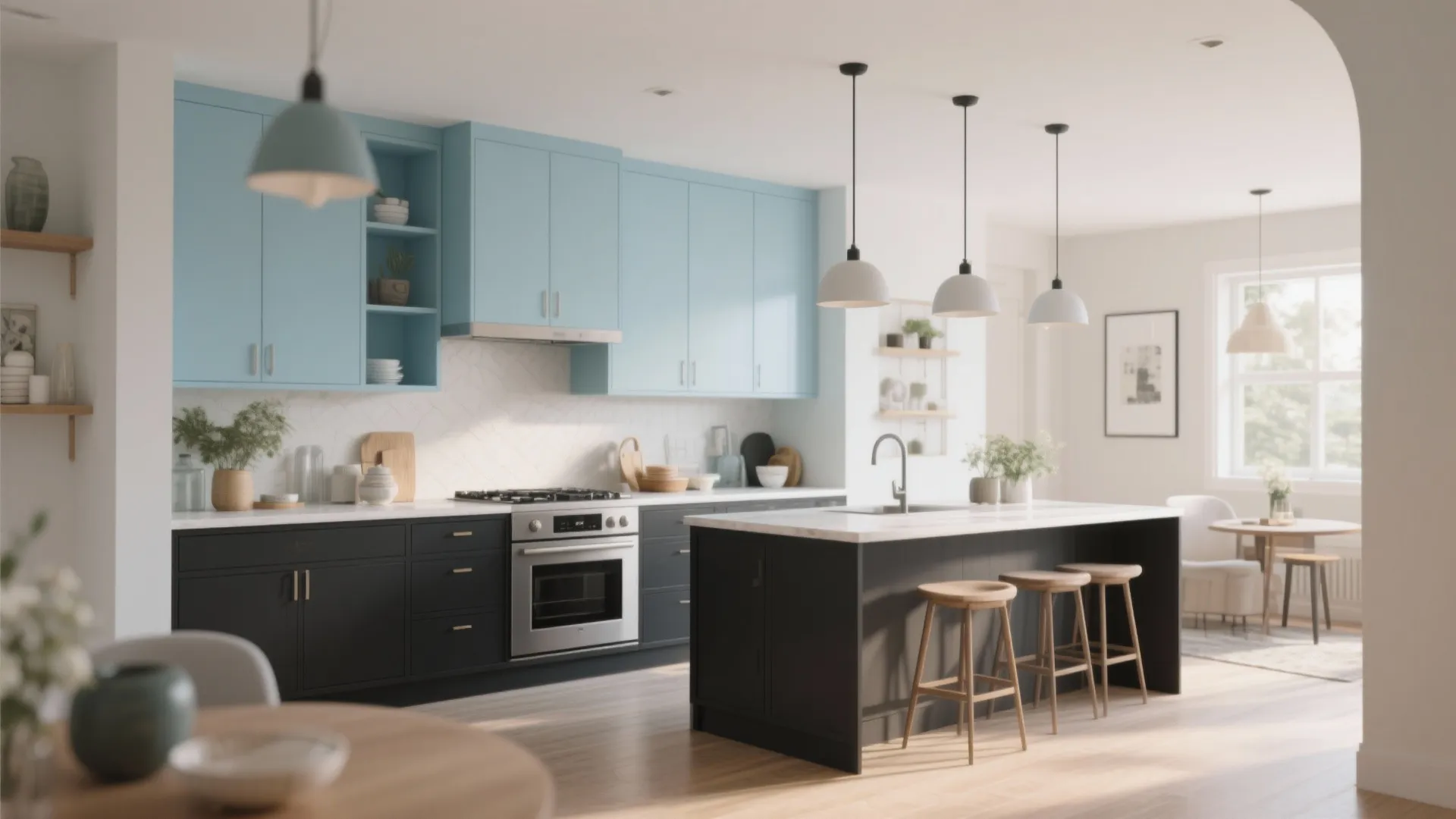 8. Charcoal and Powder Blue