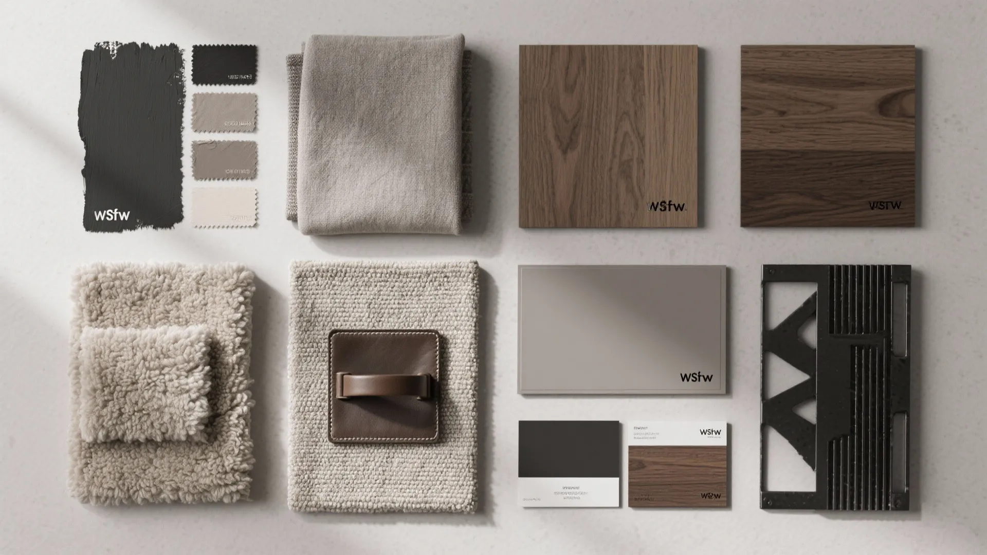 Charcoal-to-Sand Palette with Durable Textures