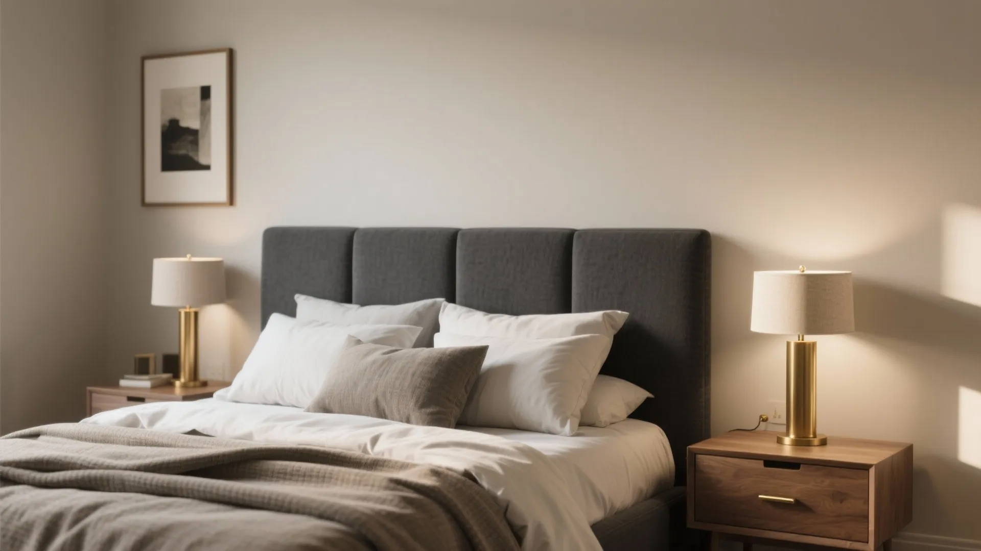 Charcoal & Sand with Brass Accents