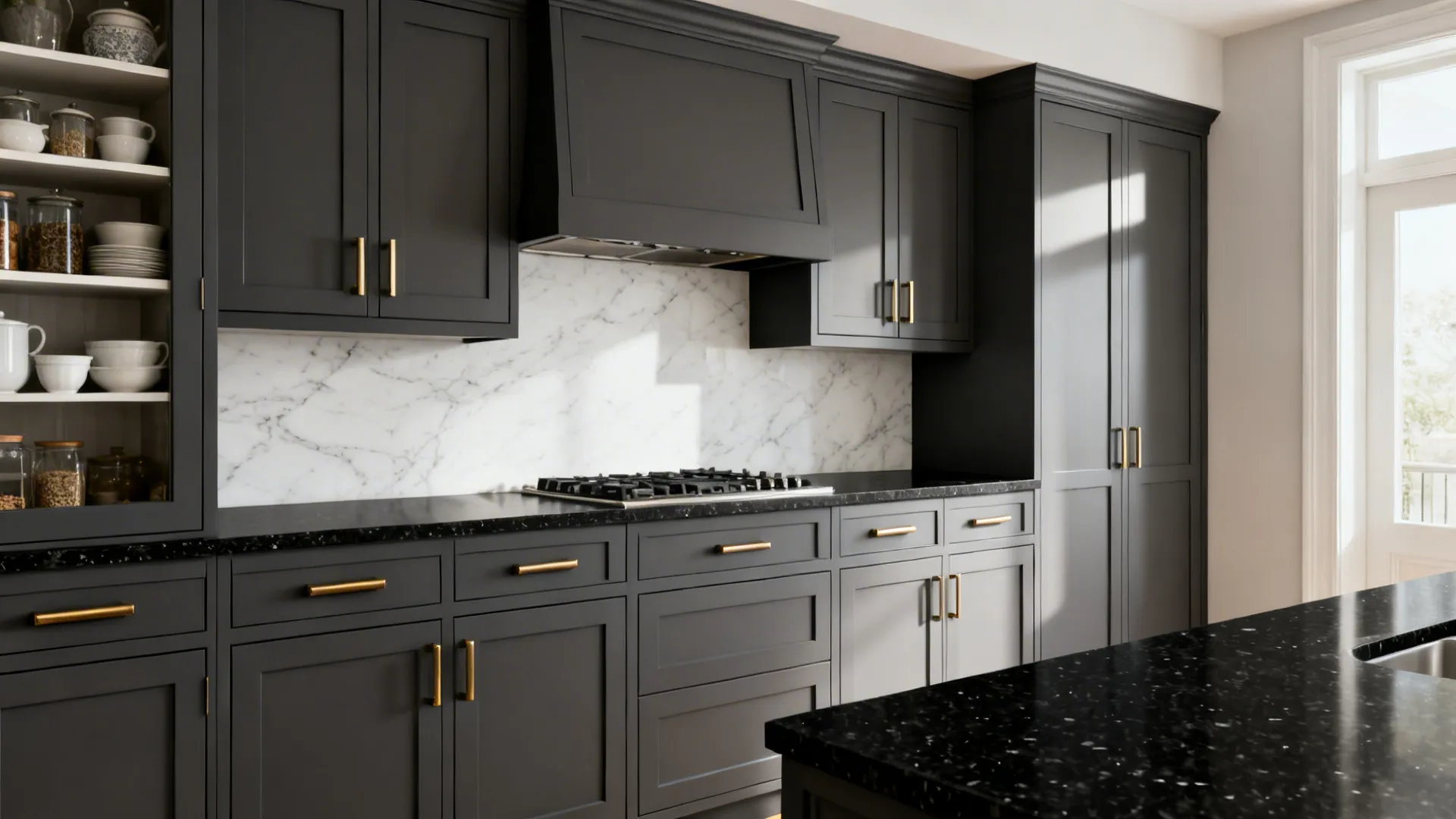 Slim Shaker in Charcoal with Brass Details