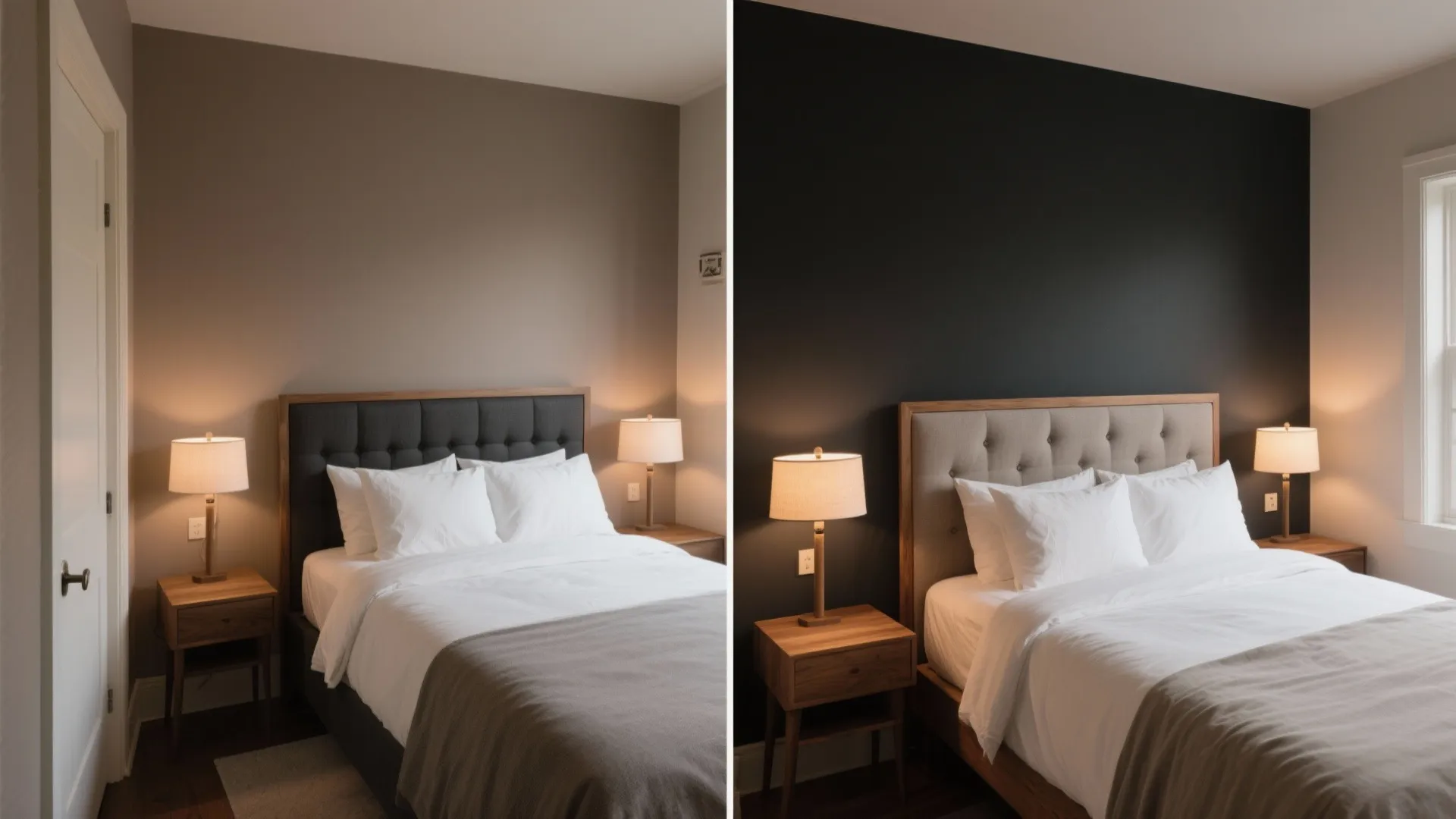 Moody Charcoal Accent Wall, Balanced with Taupe