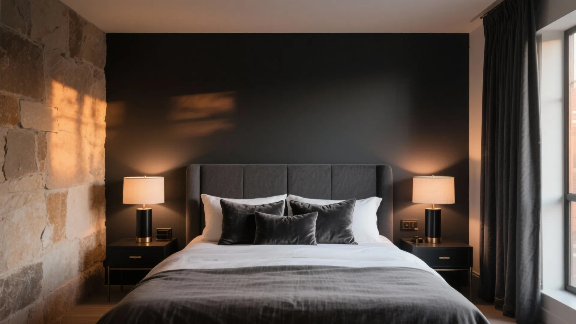 Moody Dark Accent Wall for Cocooning Sleep