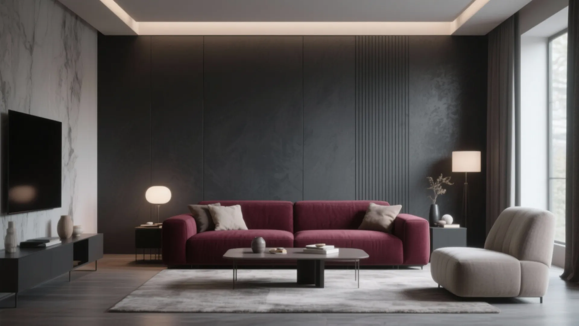 4. Statement Wall Behind the Sofa