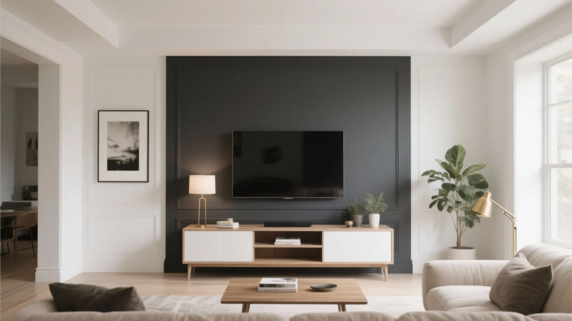 High-Contrast Two Tones: Charcoal + Warm White