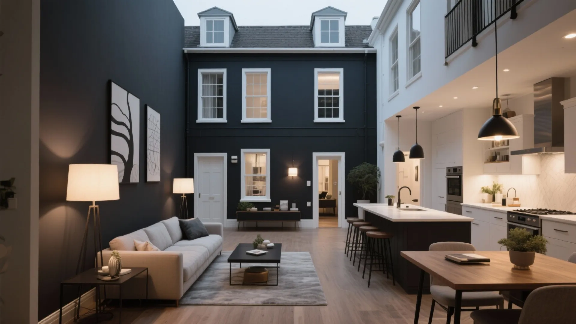 9. Charcoal & Warm White Contrast