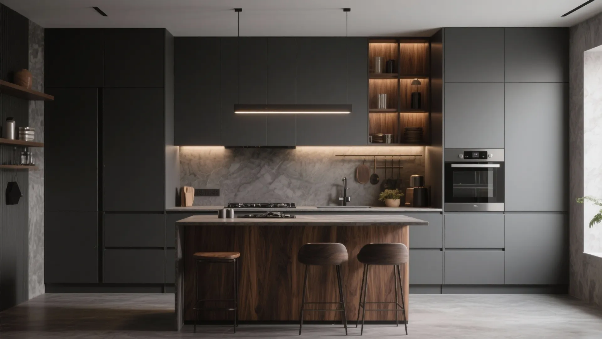 5. Charcoal and Wood for Masculine Warmth