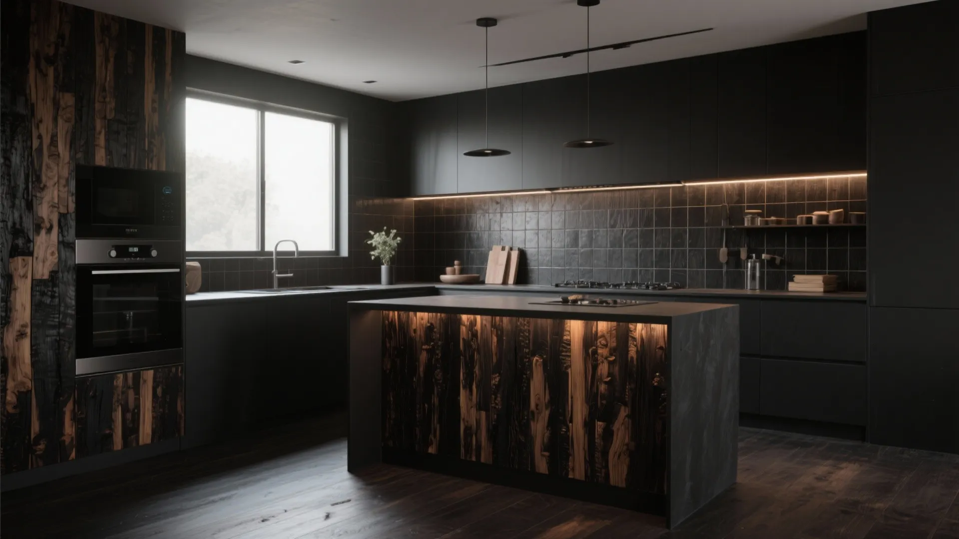 8. Charred Wood Effect Tiles