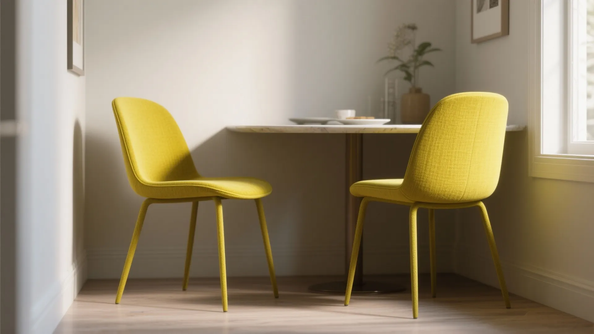 4. Chartreuse Accent Chairs to Energize Small Rooms