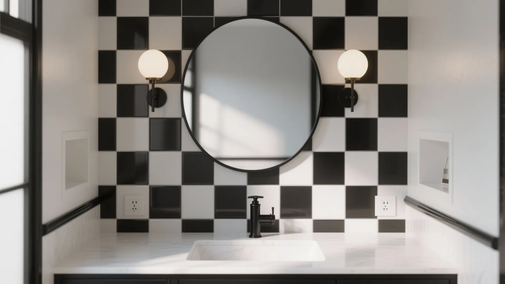 Checkerboard Accent Wall, Modern Classic