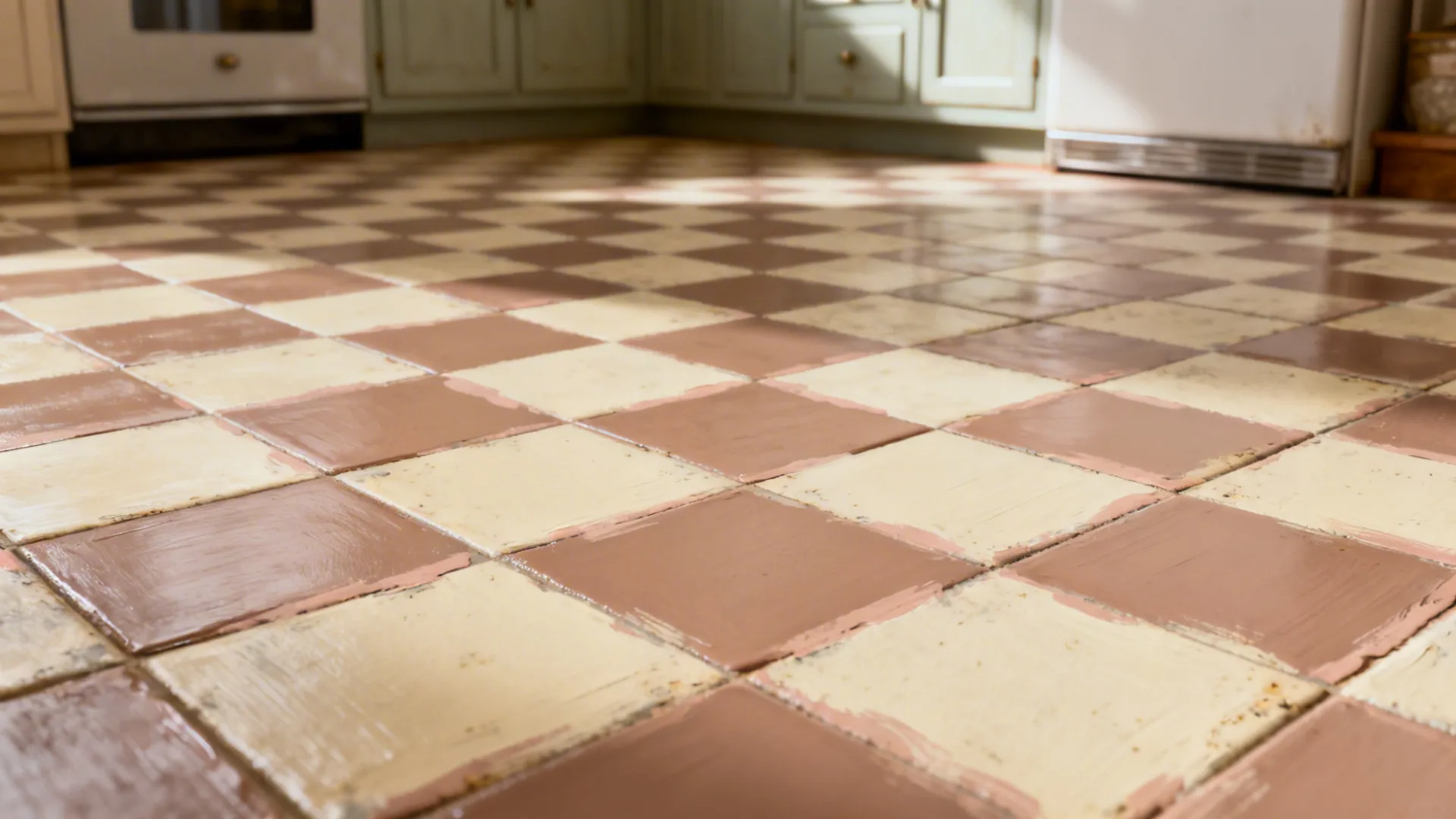 Hand-Painted Checkerboard Floors with Soft Edges