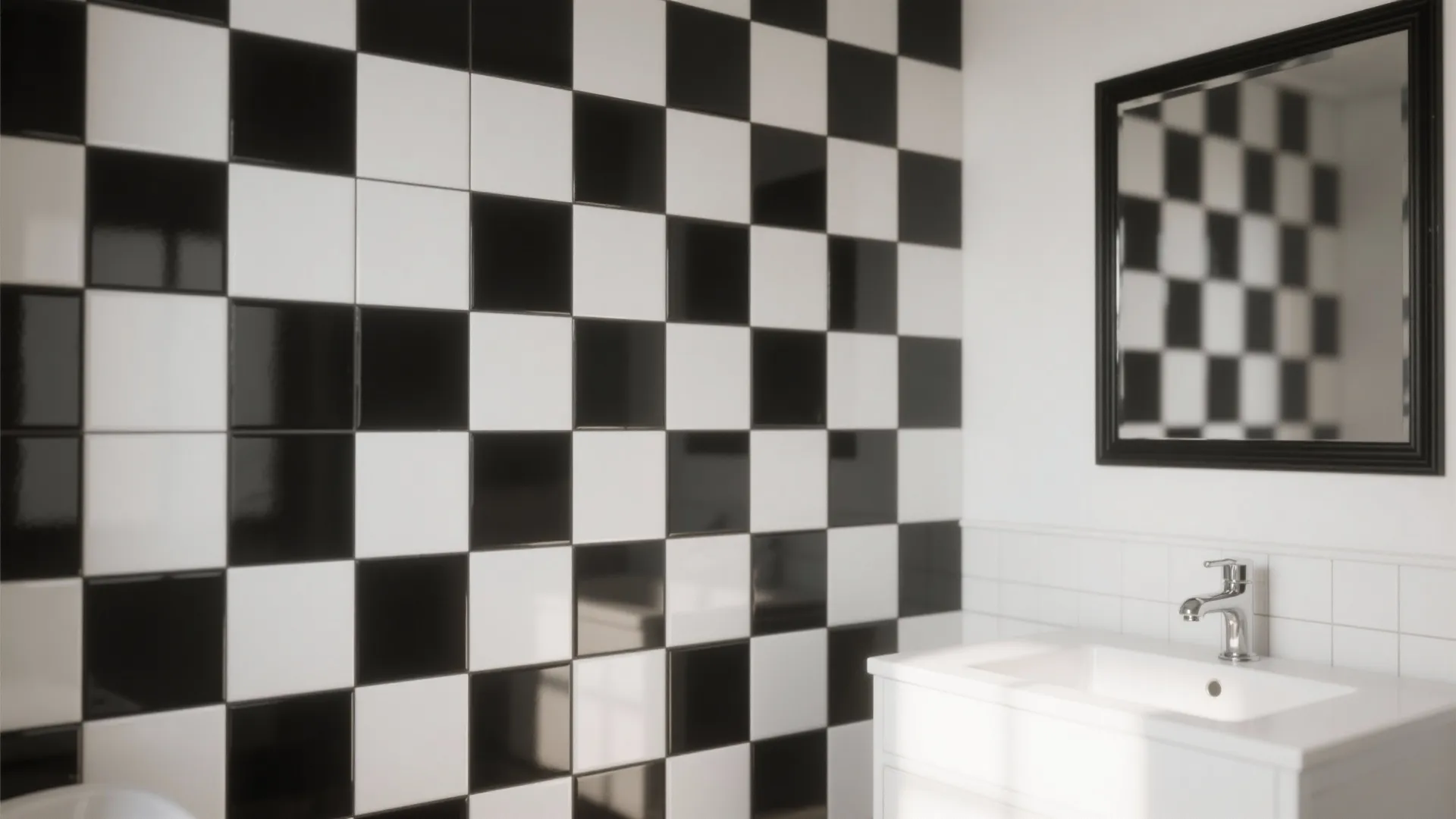 Checkerboard Walls in Matte + Gloss Mix