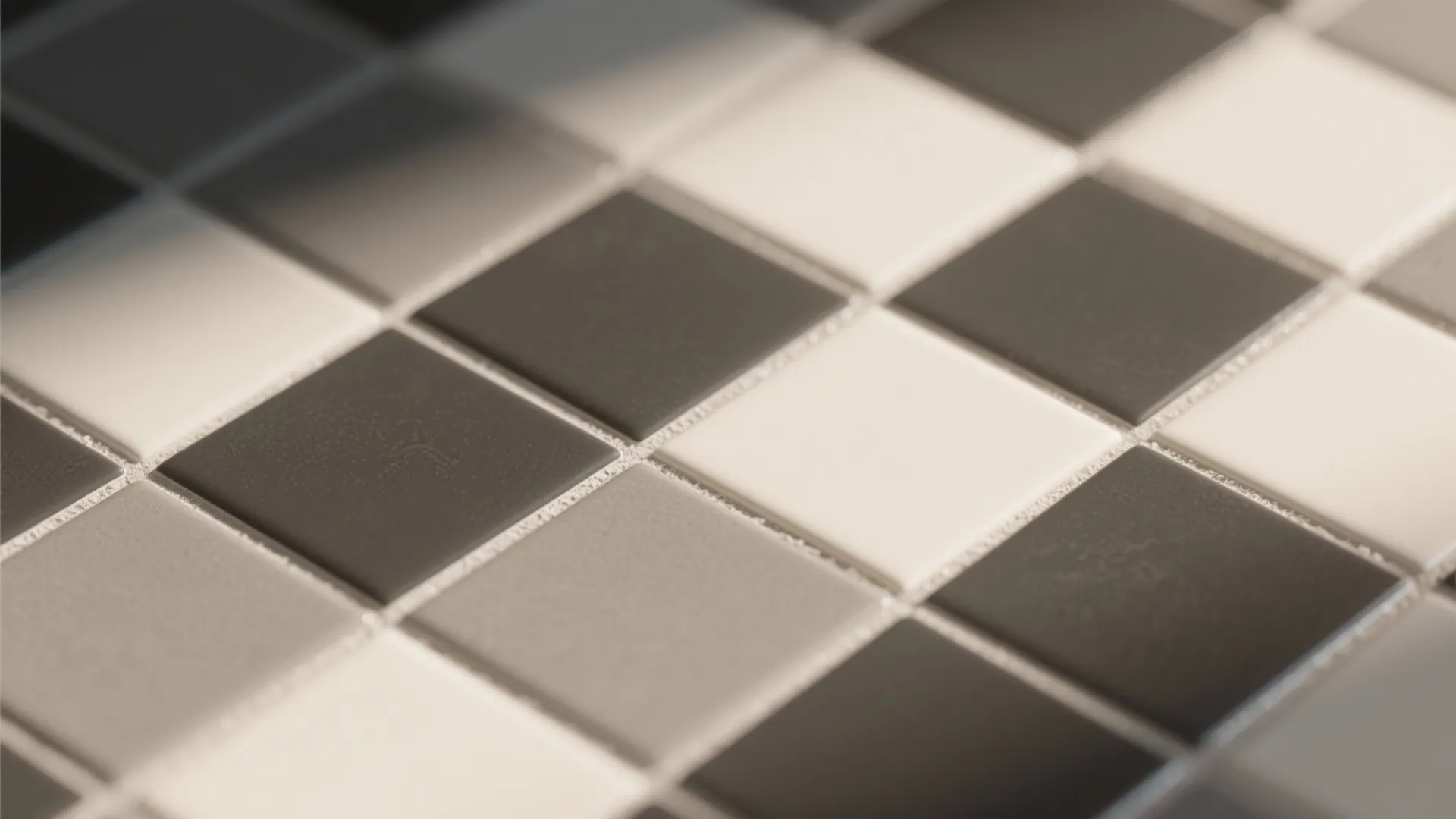 Checkerboard floor with quiet walls