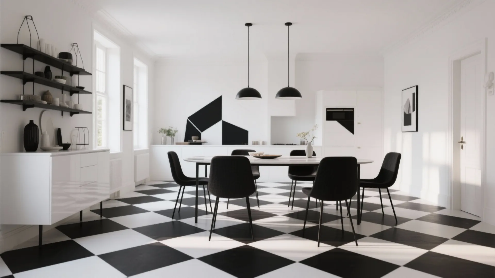 2. Checkerboard Flooring