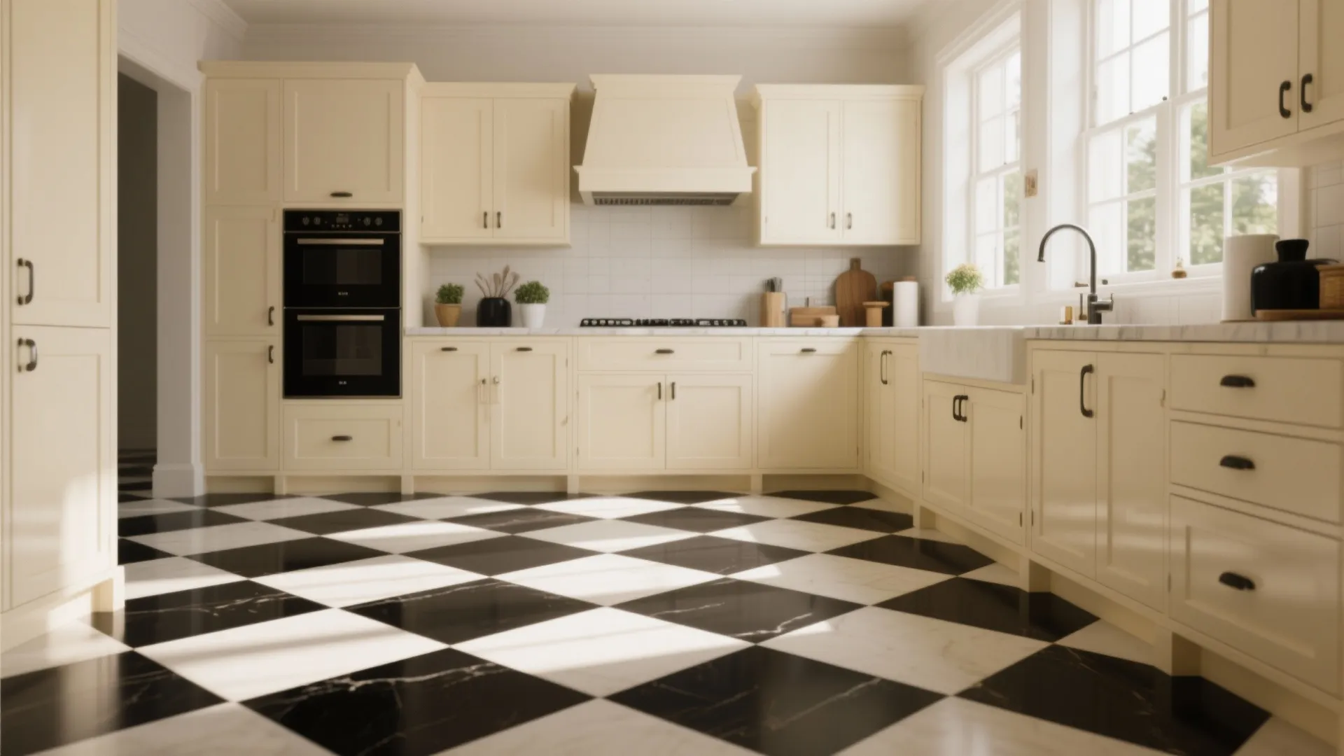 8. Monochrome Flooring