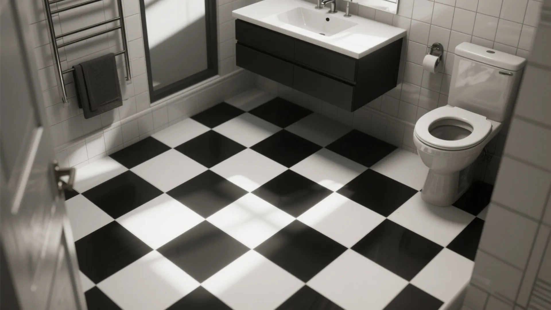1. Classic Checkerboard Floor