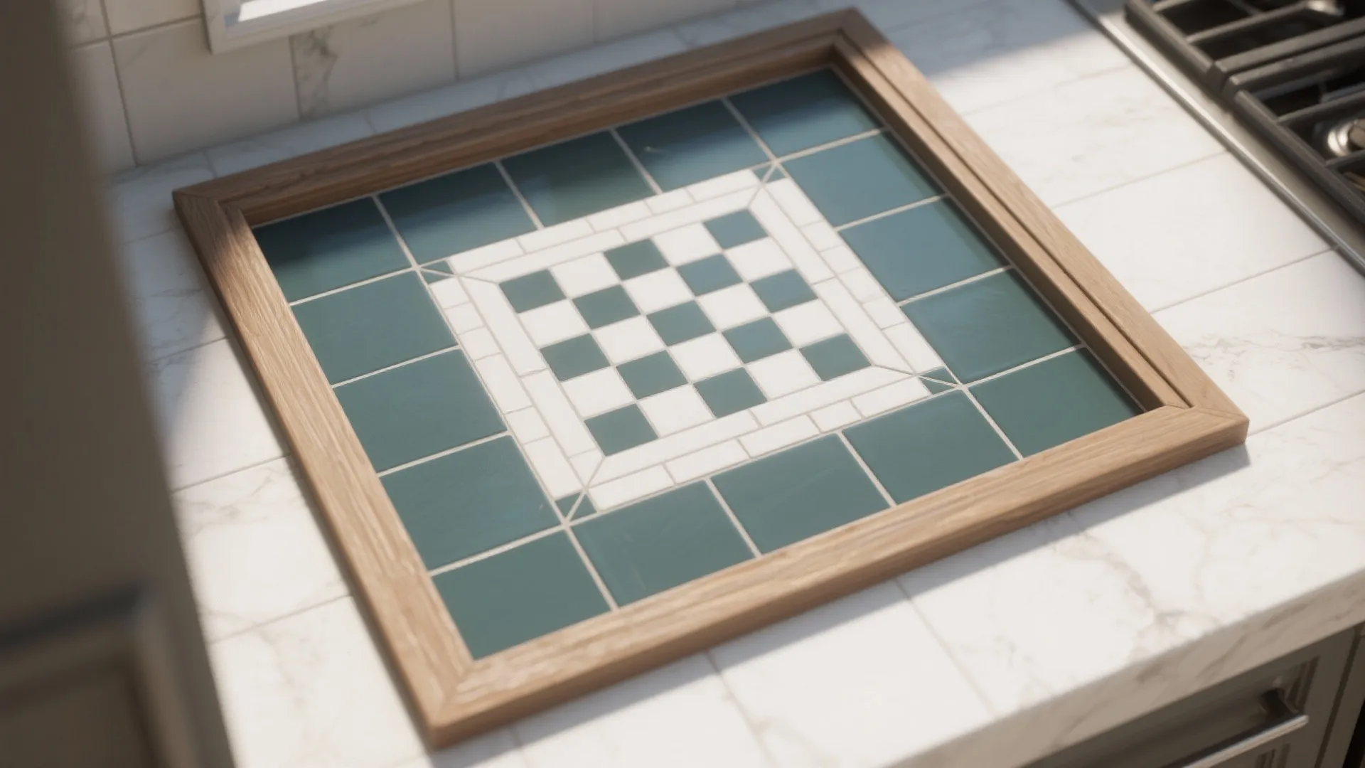 5. Checkerboard or geometric contrasts to delineate zones