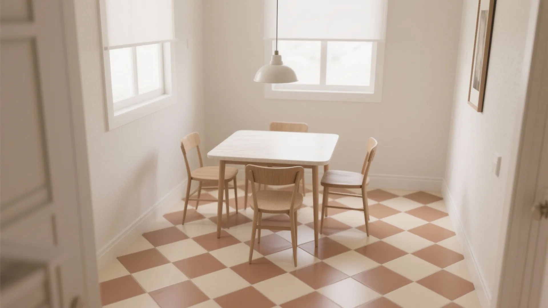 Checkerboard Charm: Classic Black-and-White or Soft Neutrals