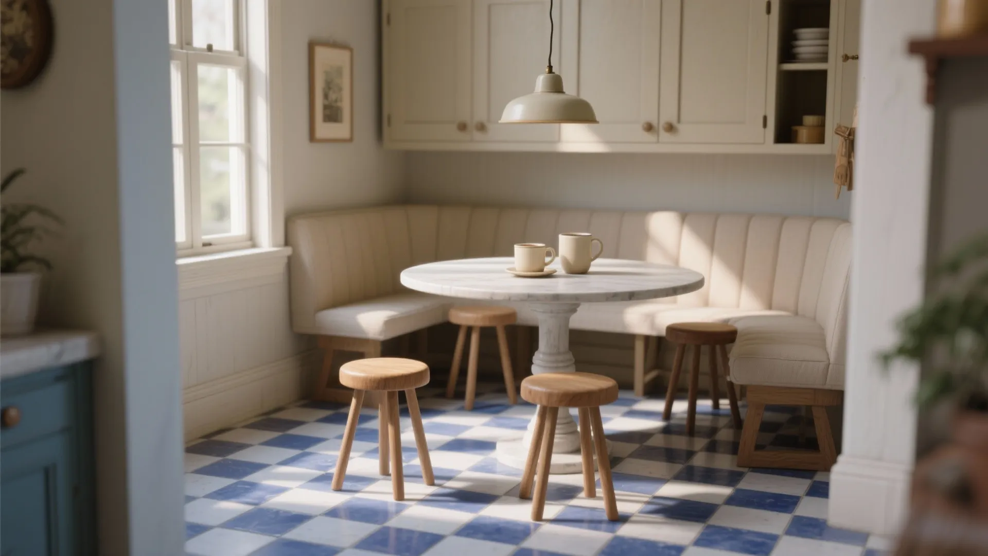 2. Checkerboard Breakfast Nook