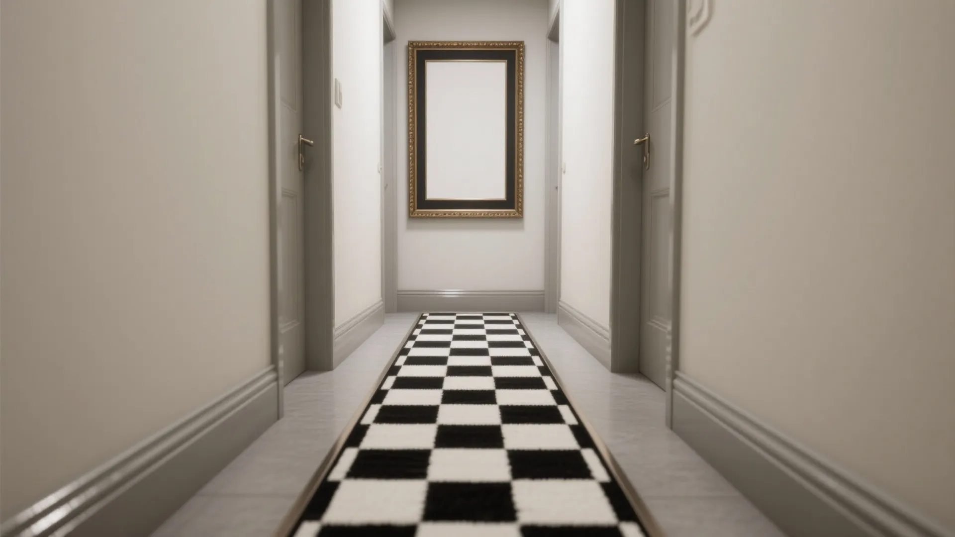 Picture-frame checkerboard “runner”