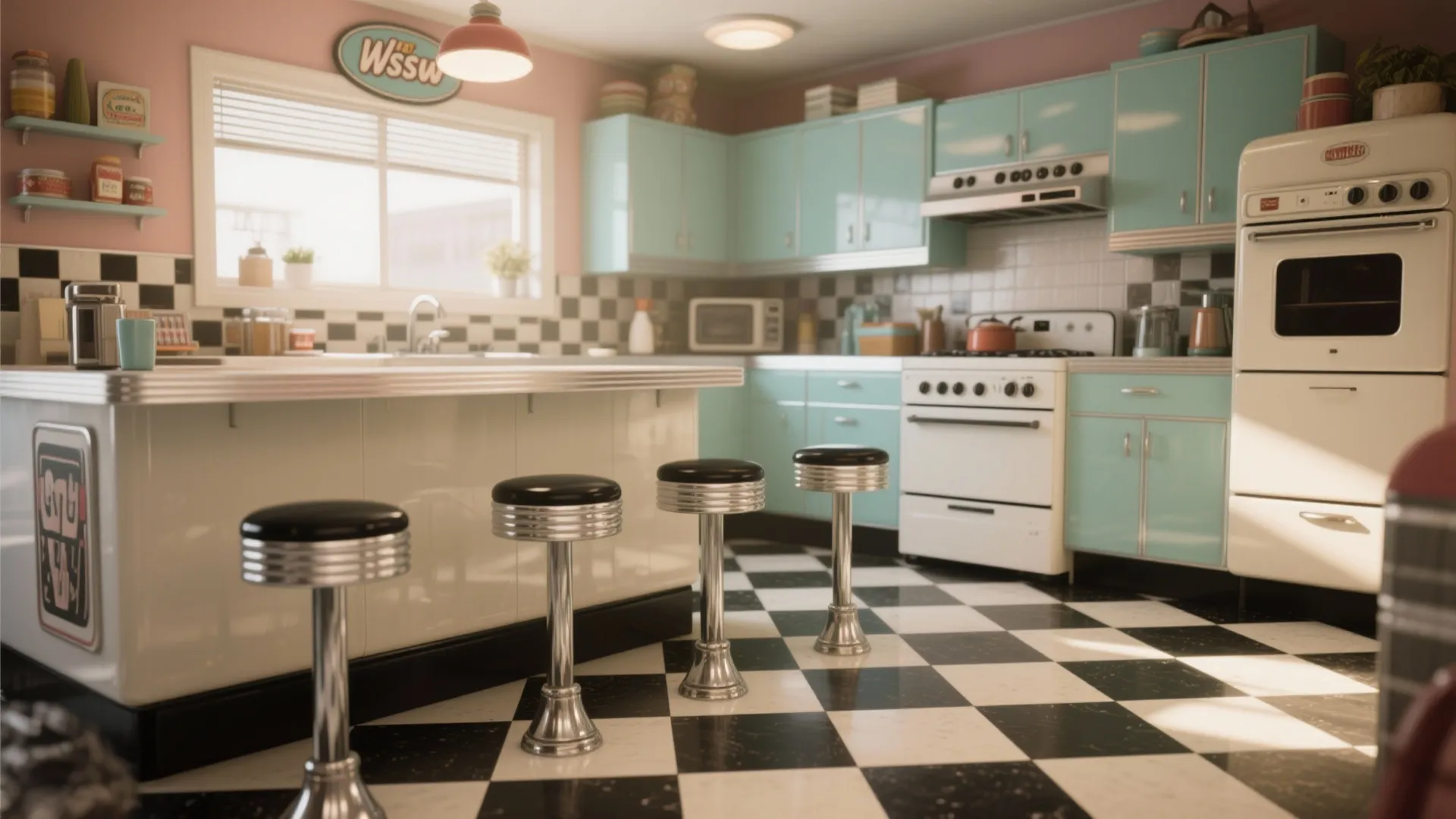 2. Checkerboard for Vintage Charm