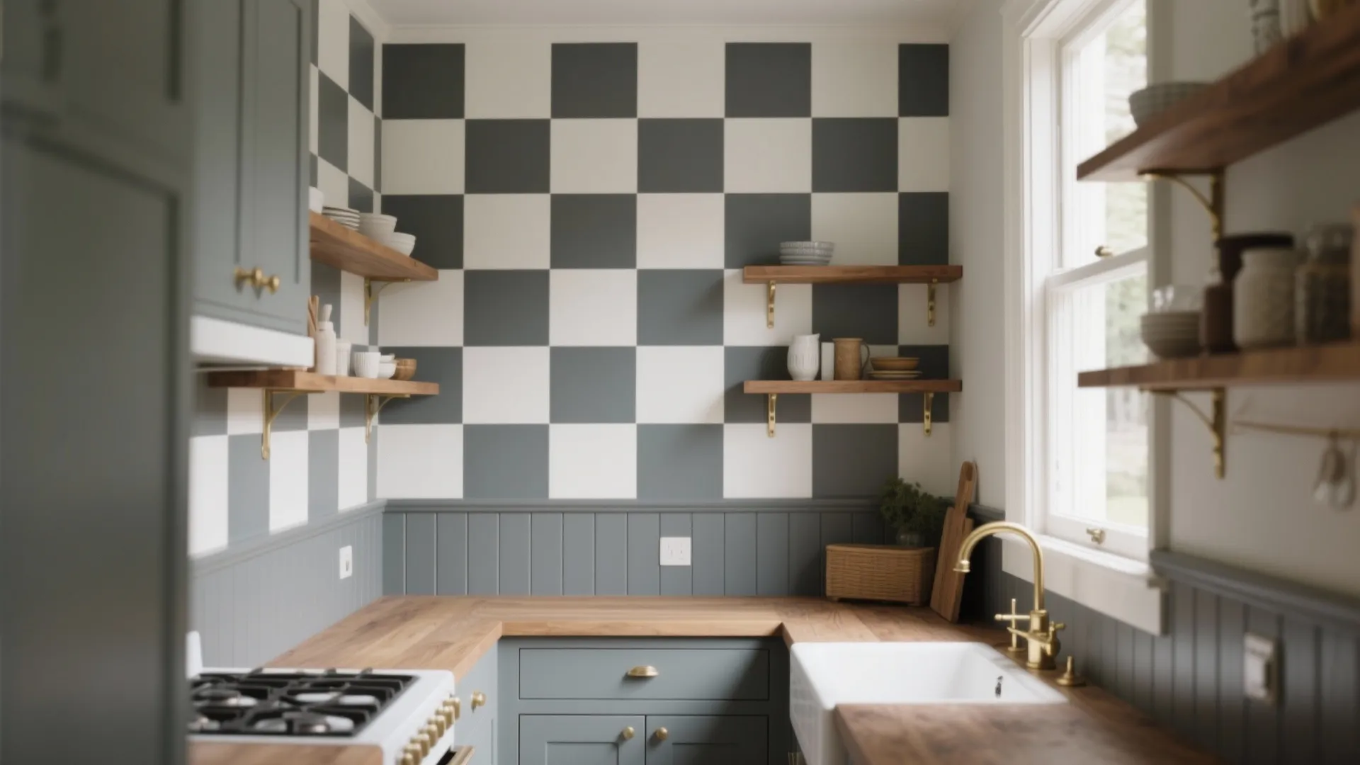 Classic Checkerboard or Houndstooth Accent Wall