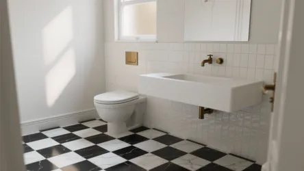 5 Small-Space Ideas for Black and White Checkered Bathroom