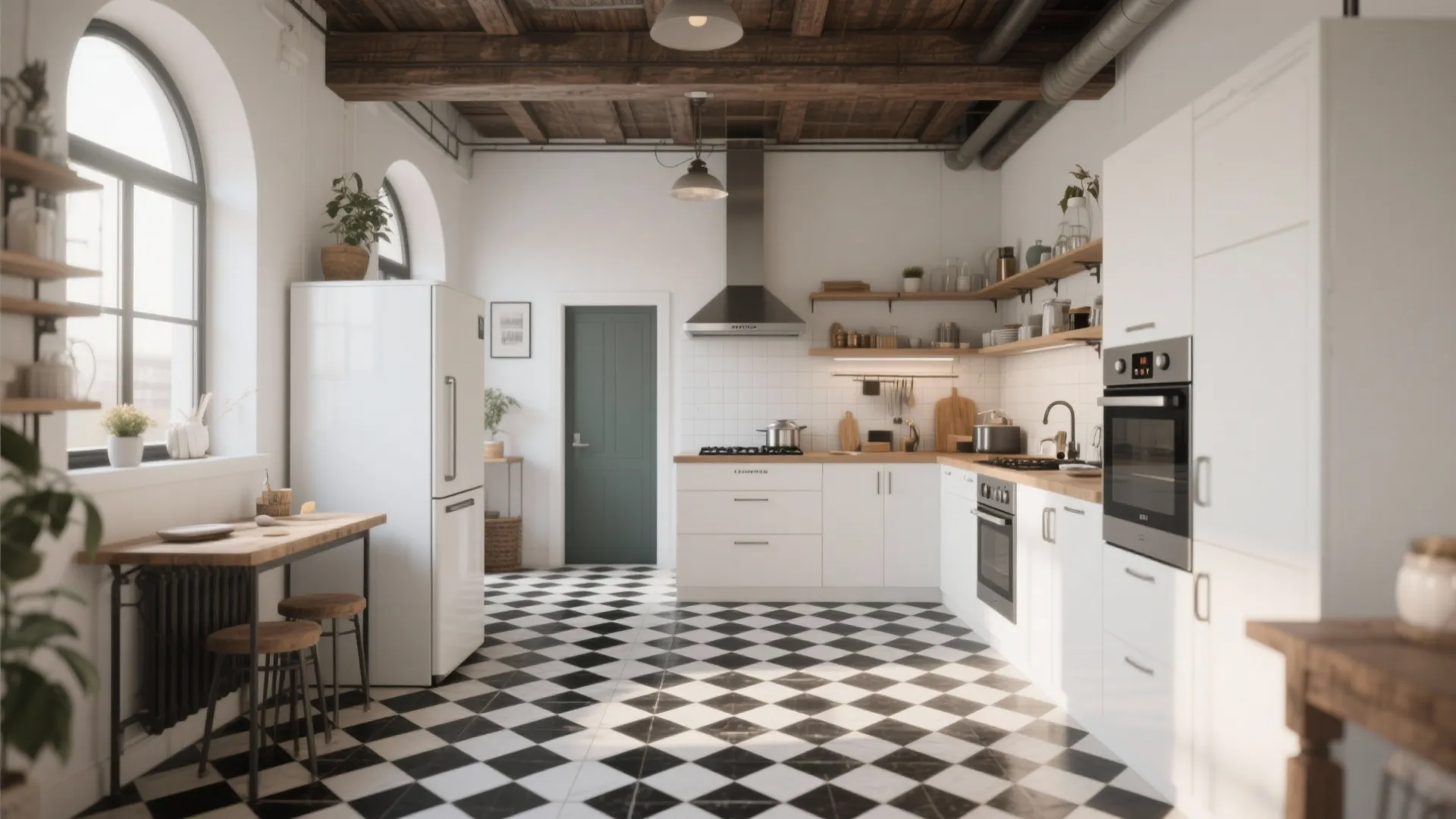 Checkered flooring patterns