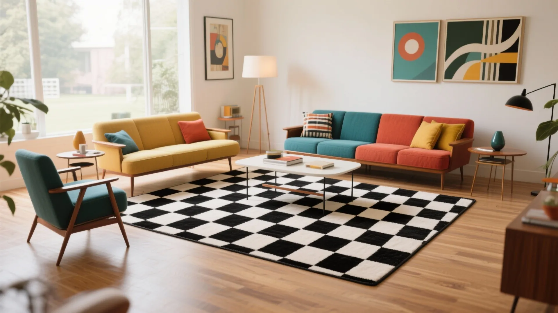 6. Checkered Retro Charm