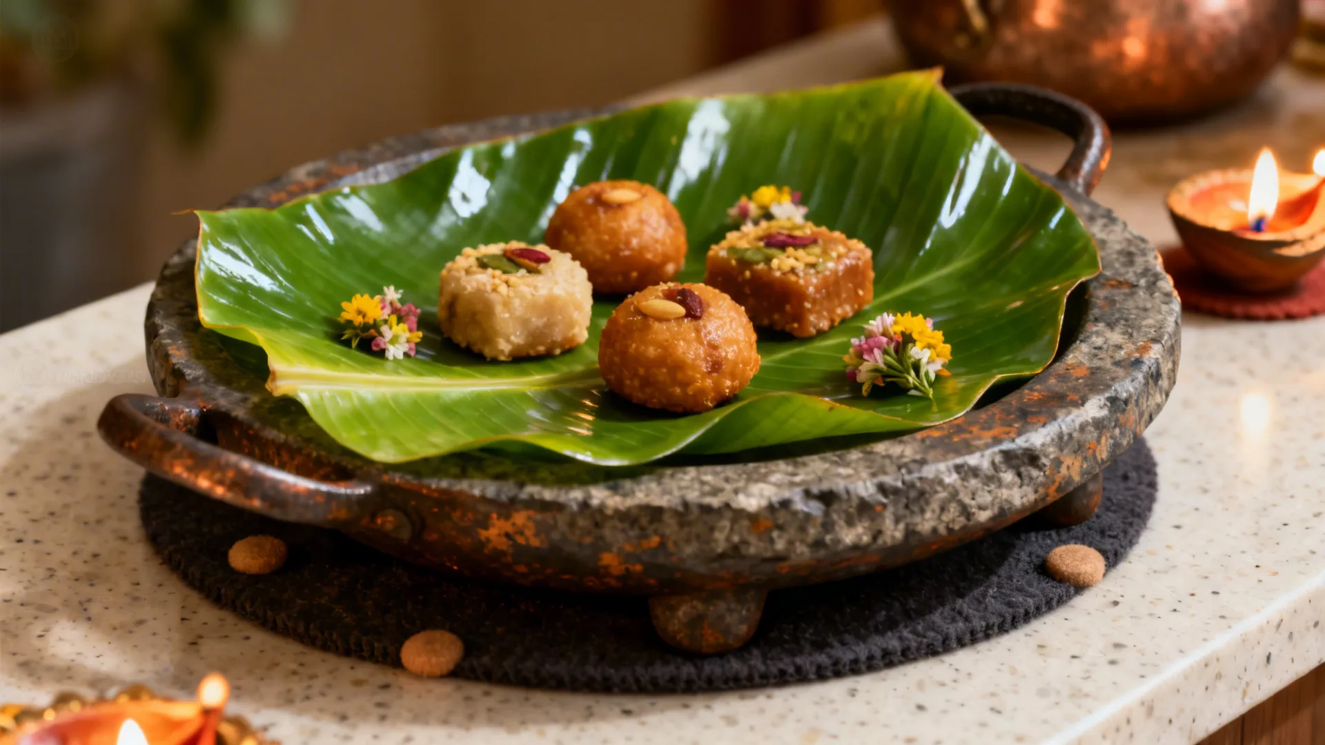 Cheena Chatti and Kal Appa as Festive Serving Trays