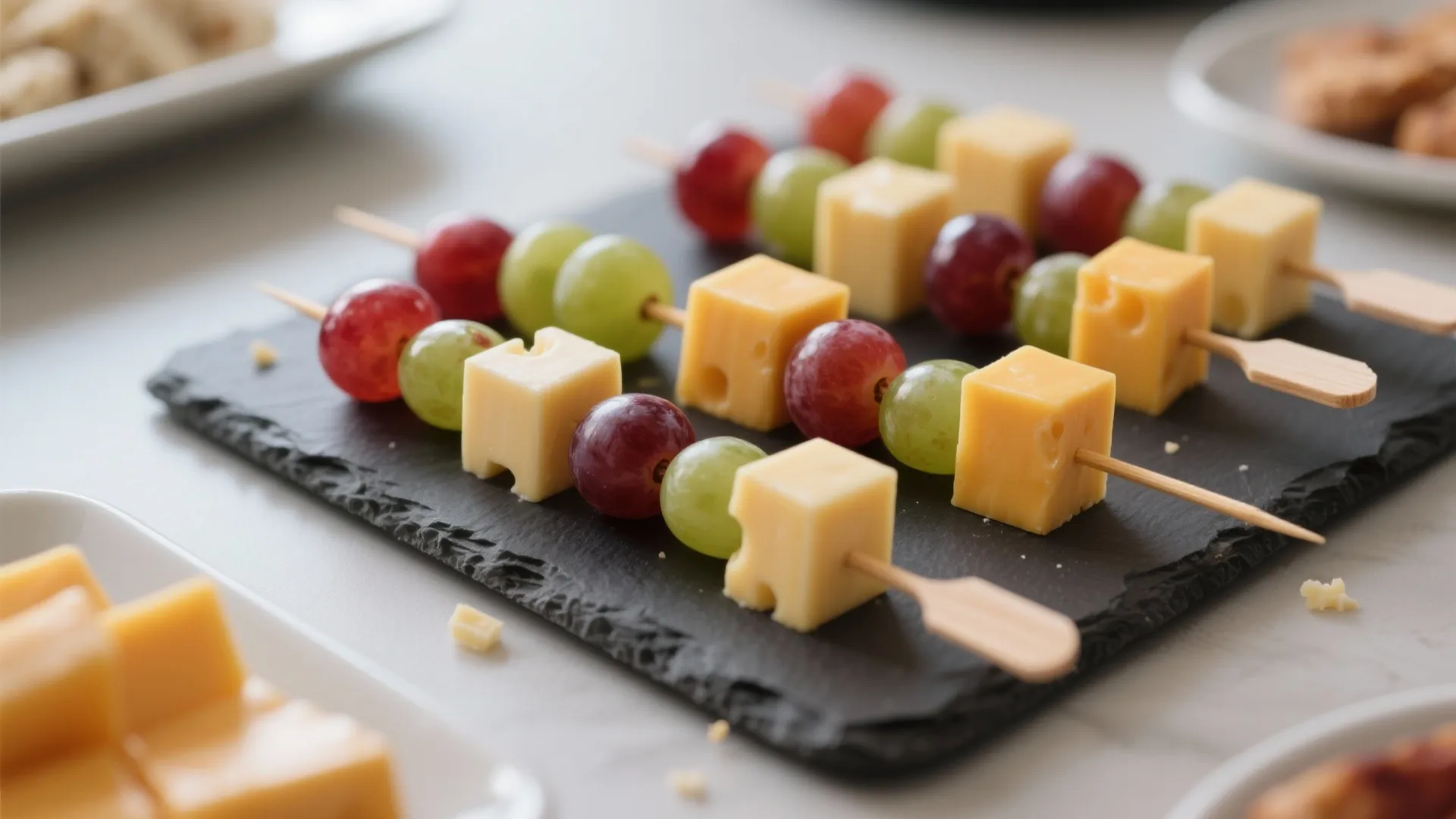 2. Cheese & Fruit Skewers