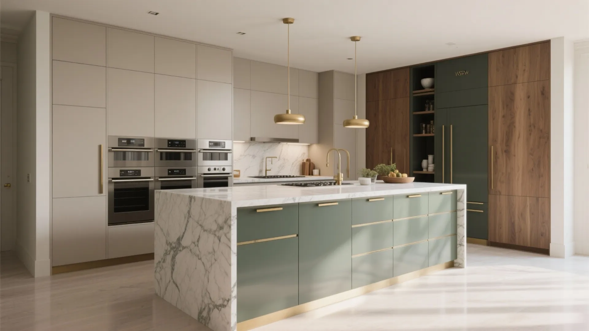A Chef’s Kitchen with Hidden Storage and Seamless Stone