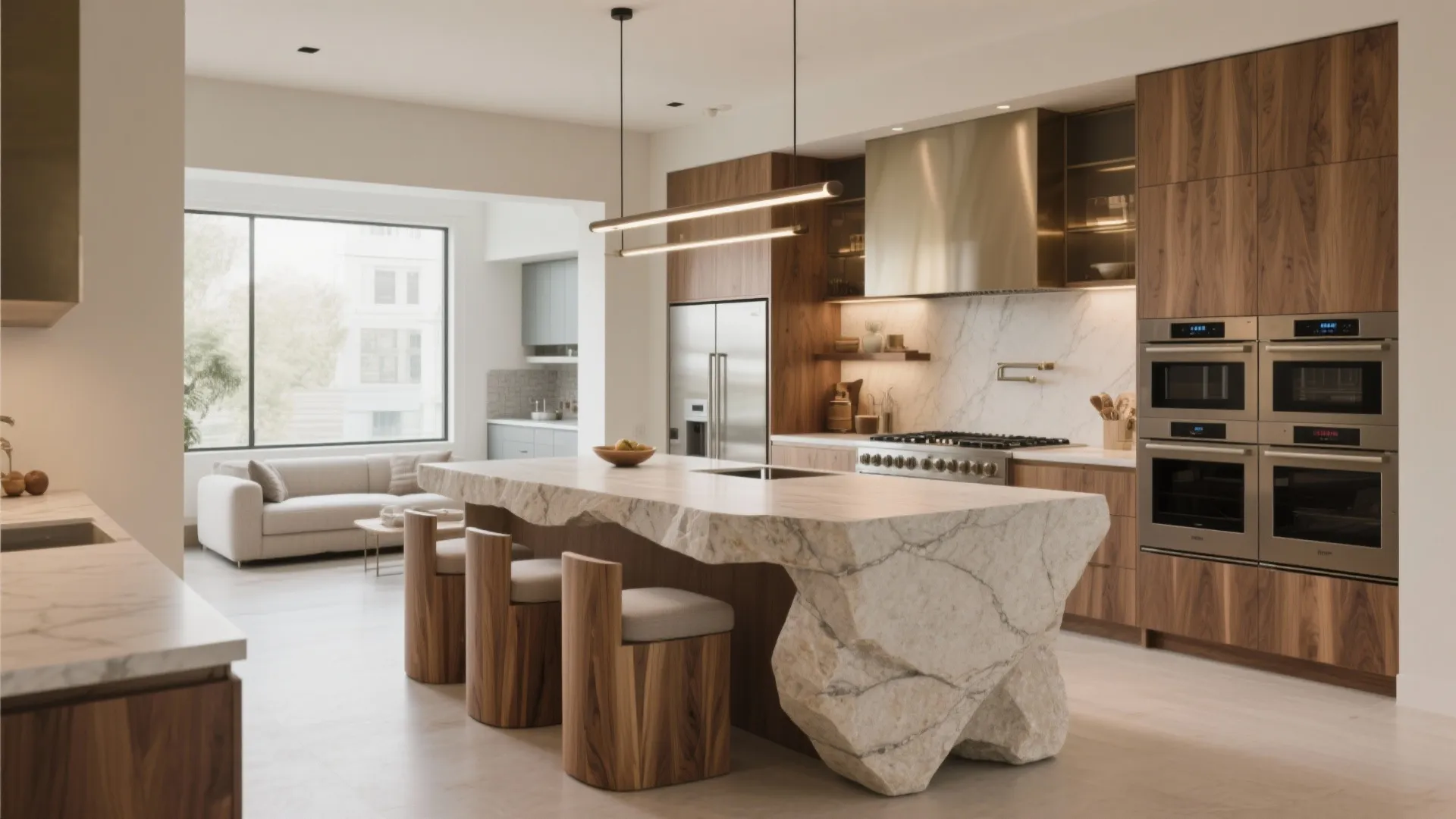 A chef’s kitchen that hosts like a living room