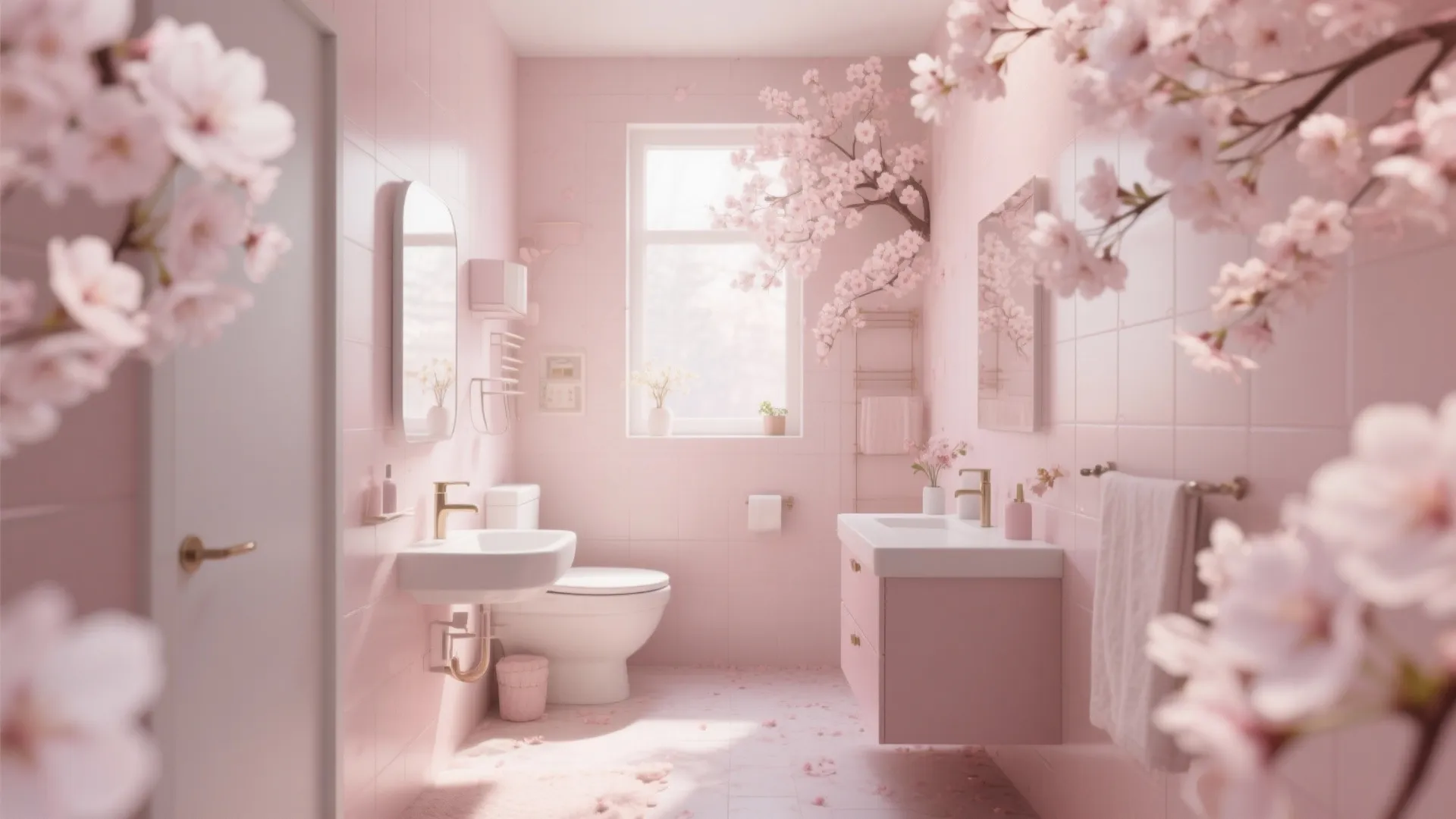 5 Cherry Blossom Bathroom Decor Ideas: My favorite tricks to bring Japanese-inspired calm into a small bathroom