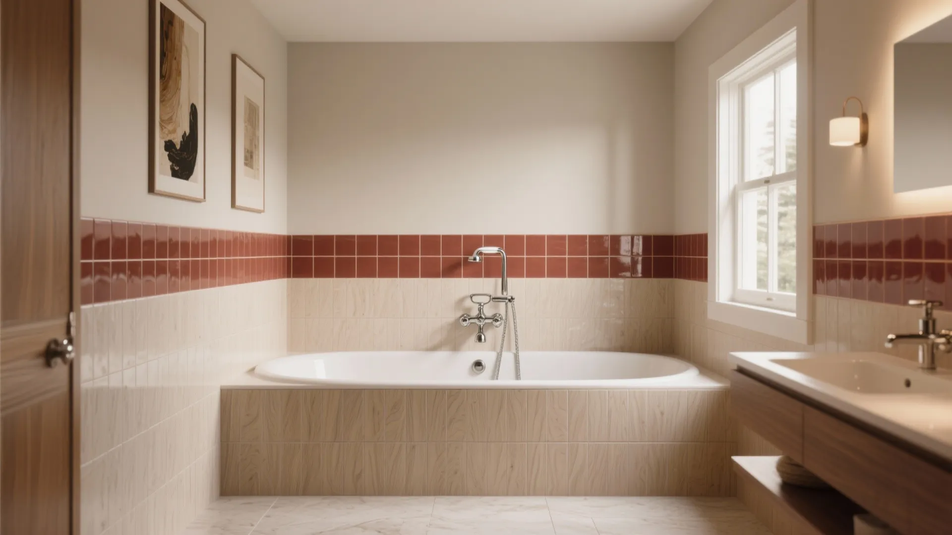 Cherry Tile Accent Wall