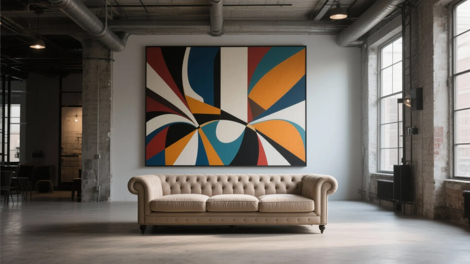 9. Chesterfield and Modern Art Pairing