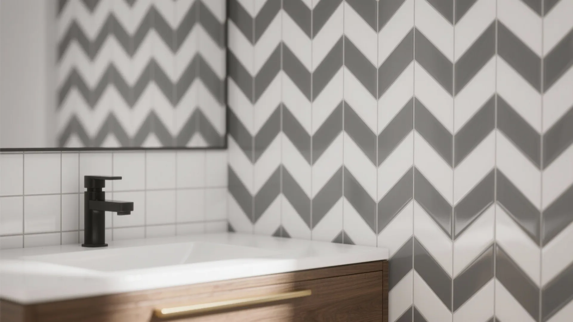 1. Monochrome Chevron Accent Wall