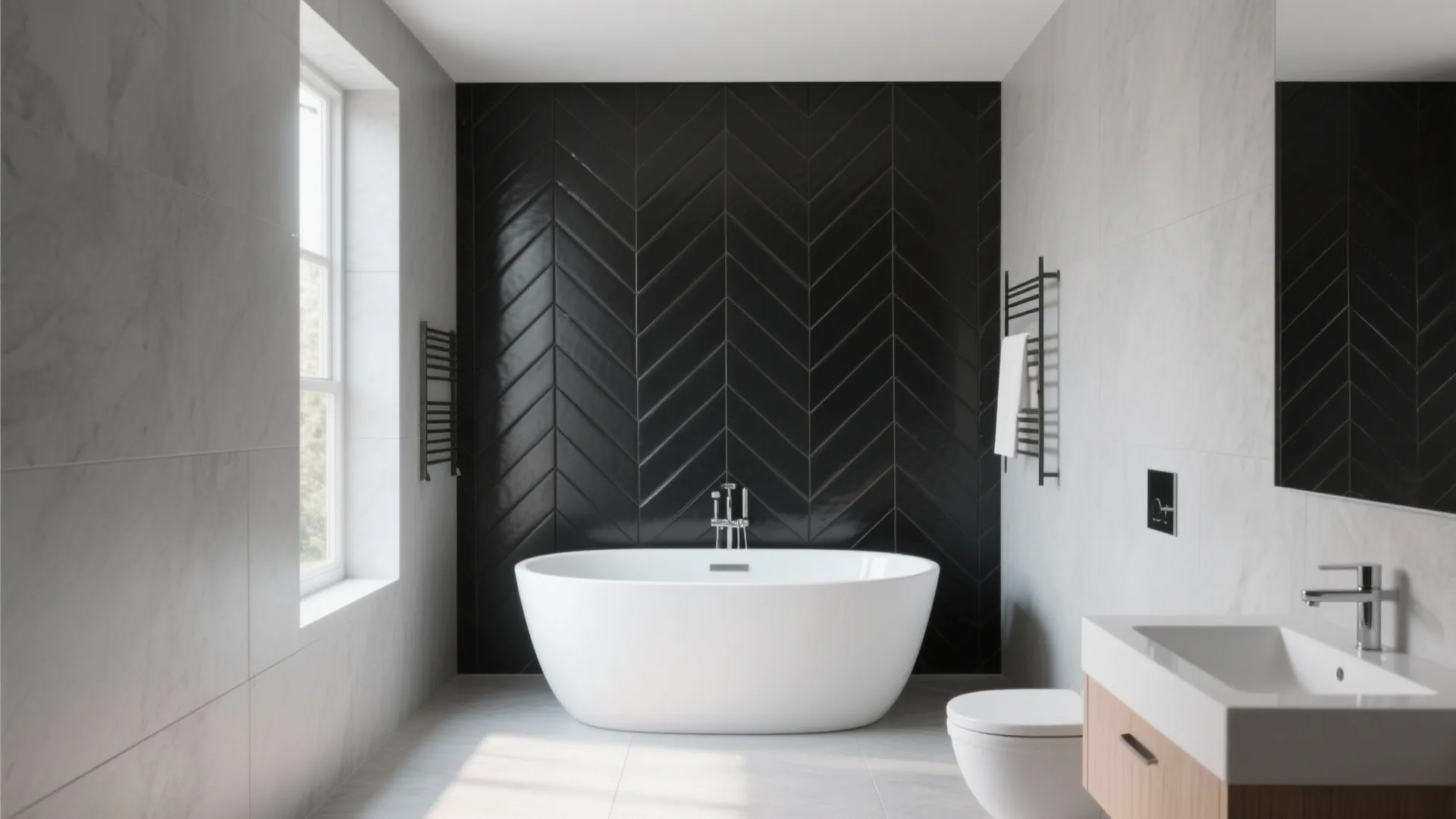 2. Chevron Pattern Feature Wall