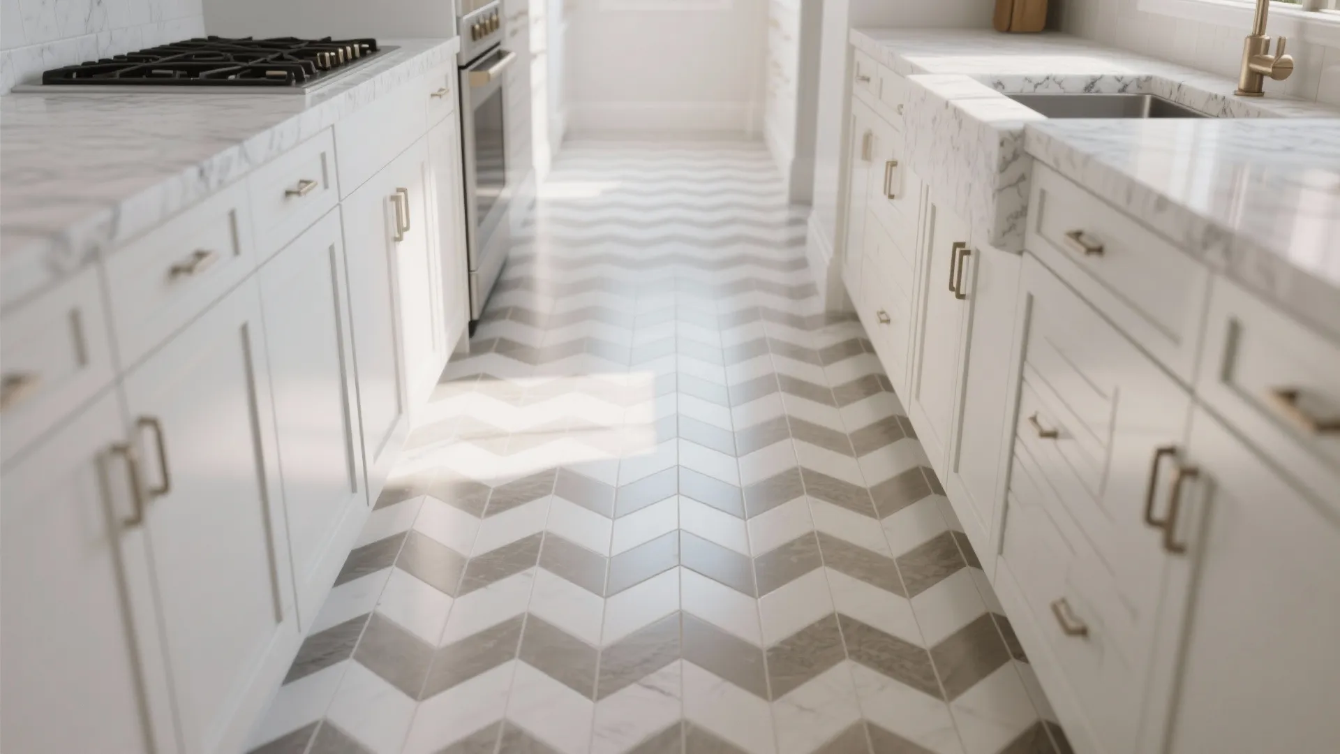 4. Add depth with patterned tiles or grout
