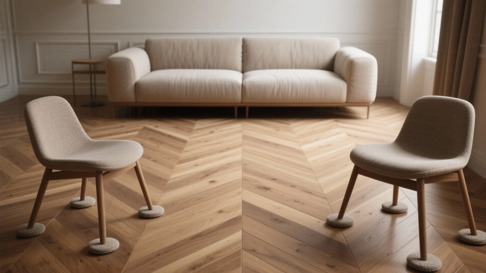 3. Herringbone or chevron to steer the eye