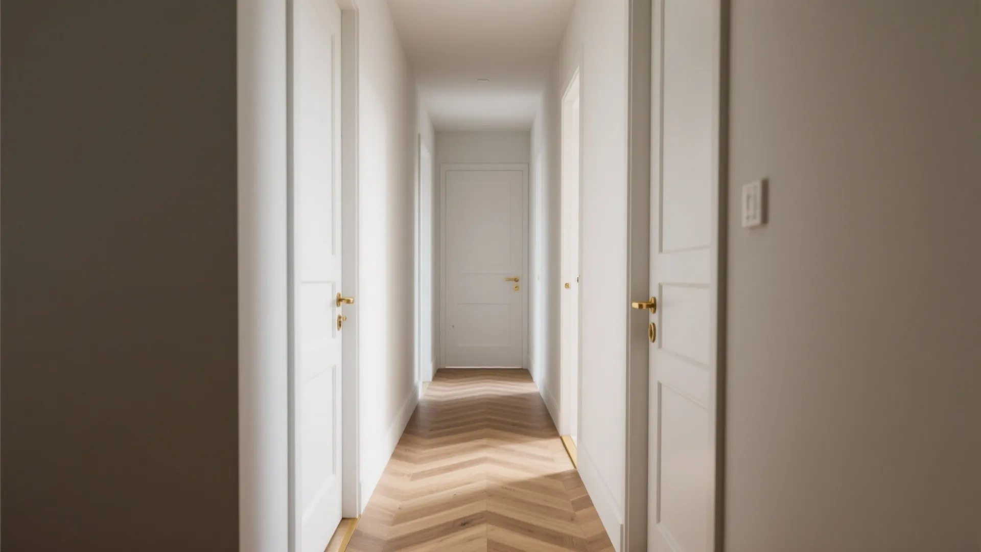 Chevron Engineered Wood to Stretch Narrow Halls