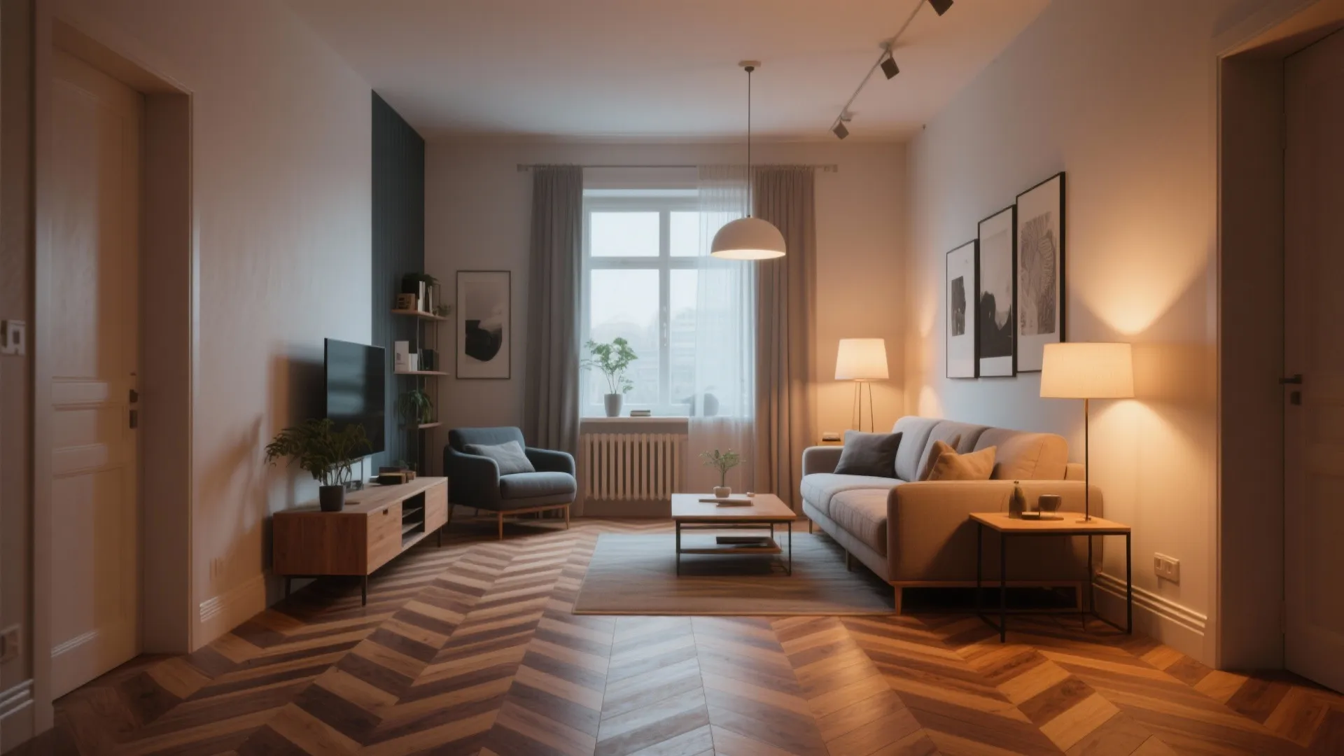 2. Diagonal or Chevron Layouts to Break the Box